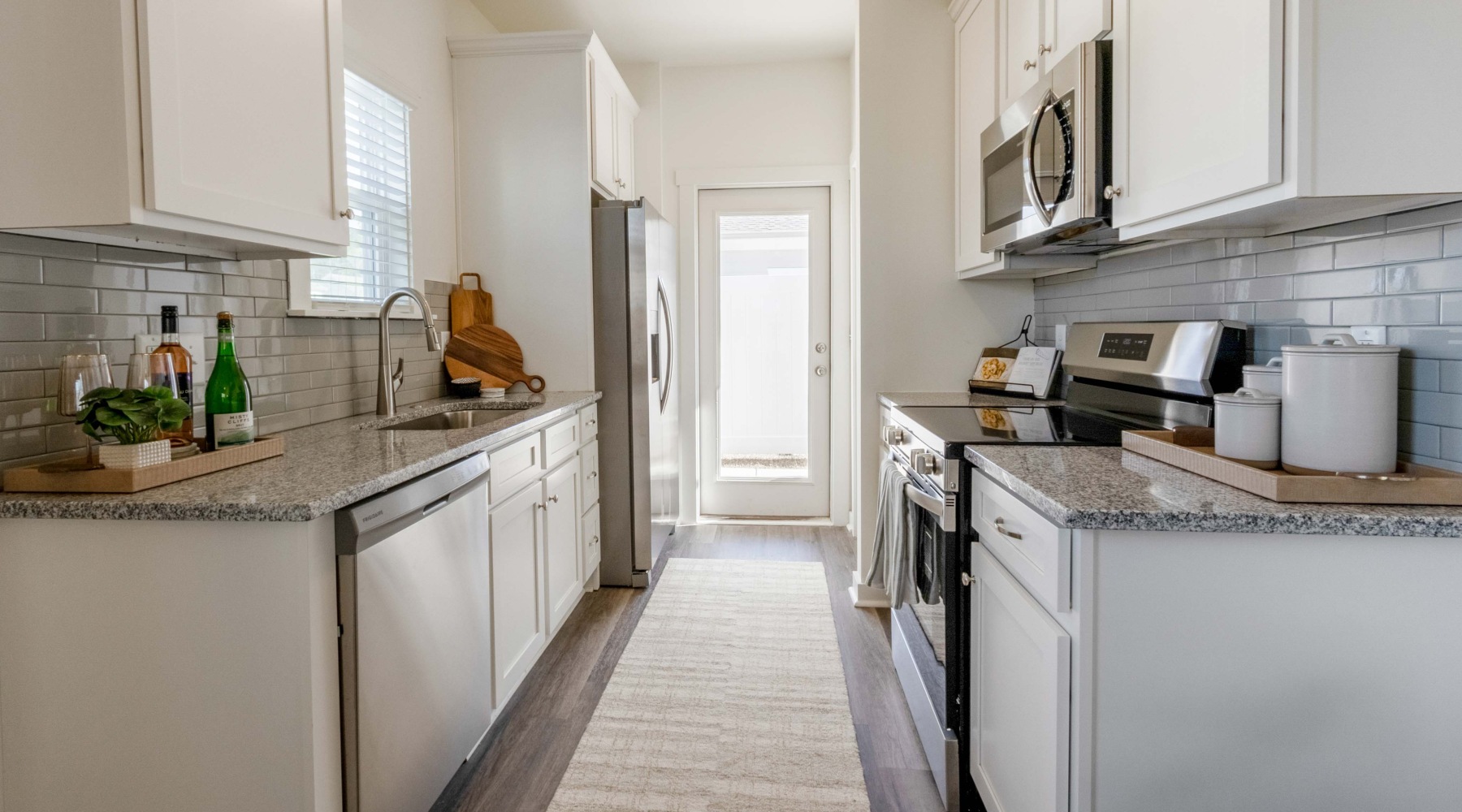 Well-lit kitchen with ample counter space